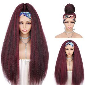 long yaki straight headband wig